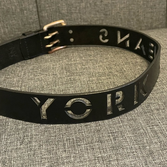 New York Jeans Genuine Leather Belt, Black Leather Belt Size Medium - Picture 4 of 7